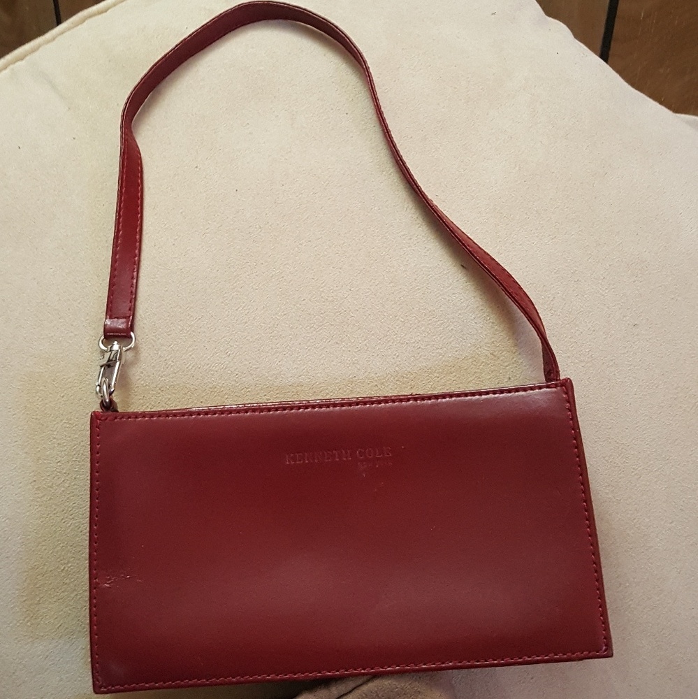 Red leather Kenneth Cole Clutch